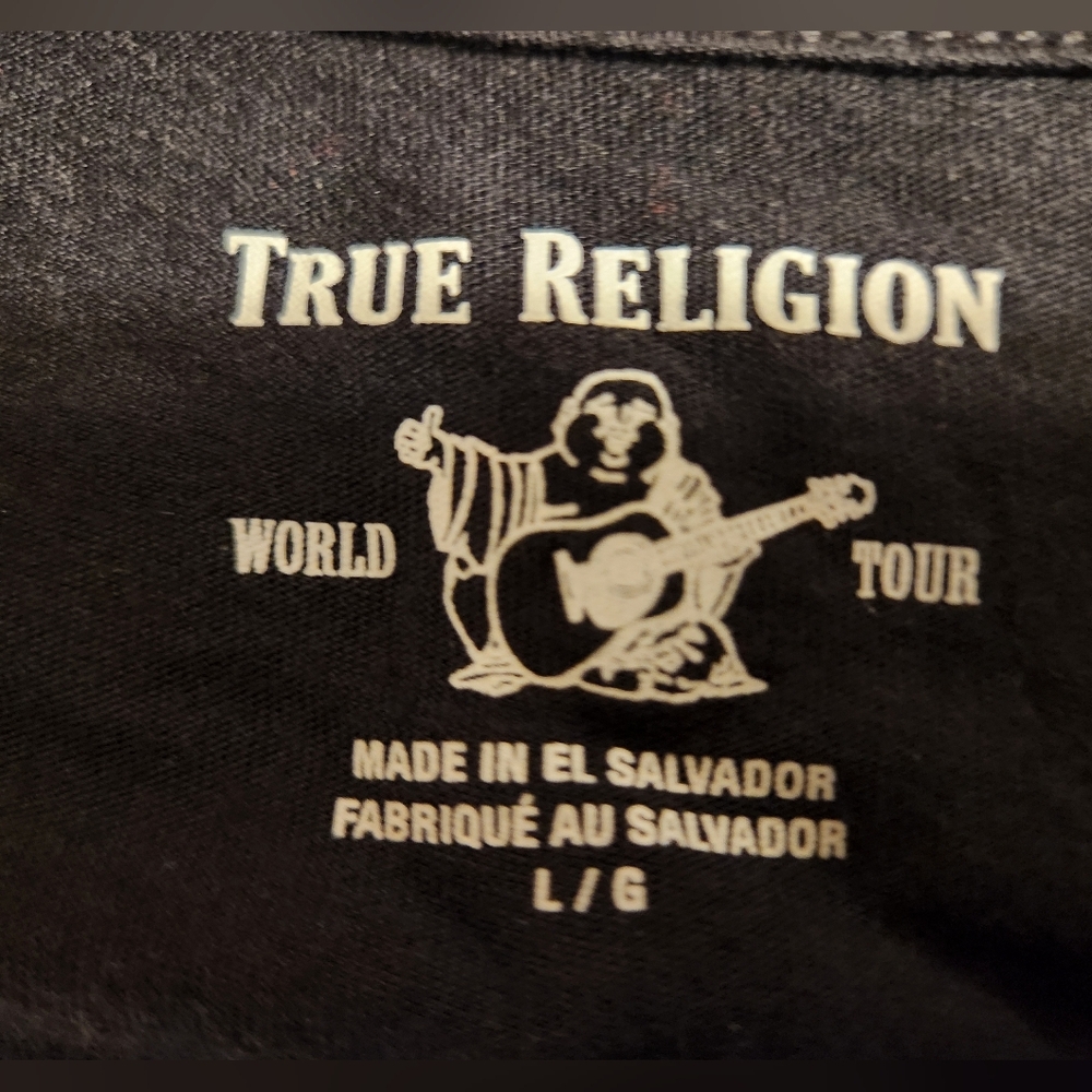 **NWT** - True Religion - CRYSTAL BUDDHA GRAPHIC V-NECK TEE - Black - **NWT** - Picture 11 of 14